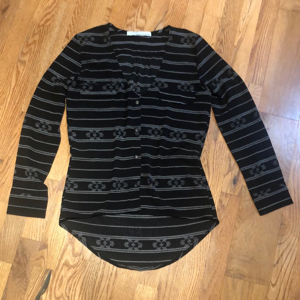 Stillwater black and white button up sz s